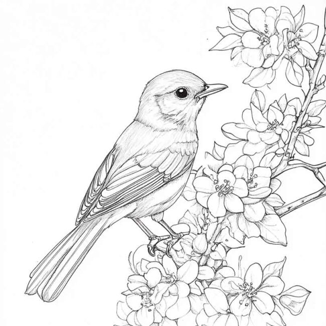 Desenhos de Rouxinol para Imprimir e Colorir 5