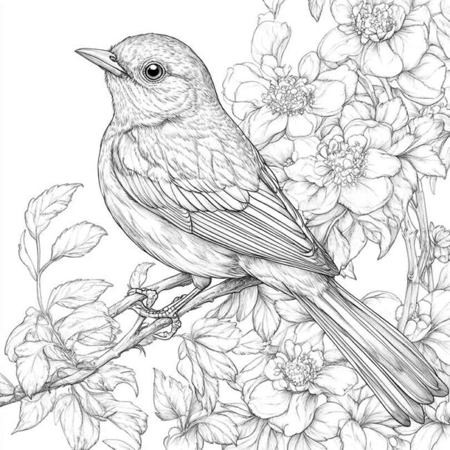 Desenhos de Rouxinol para Imprimir e Colorir 7