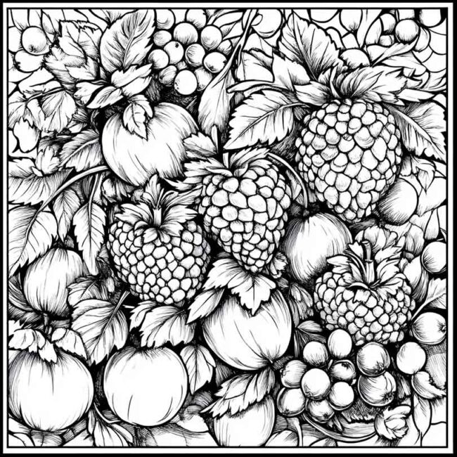 Desenhos de Frutas Vermelhas para Imprimir e Colorir 8