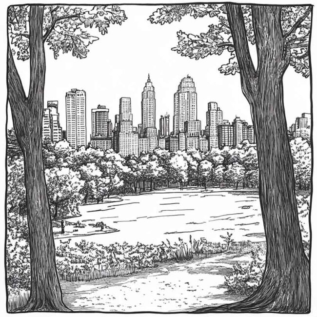 Desenhos de Central Park para Imprimir e Colorir 8