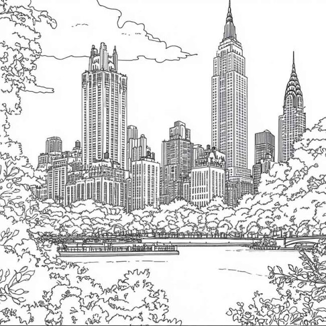 Desenhos de Central Park para Imprimir e Colorir 4