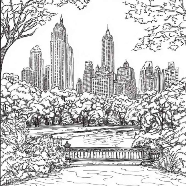 Desenhos de Central Park para Imprimir e Colorir 7