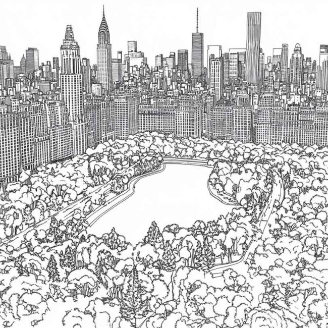 Desenhos de Central Park para Imprimir e Colorir 18