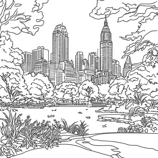 Desenhos de Central Park para Imprimir e Colorir 5
