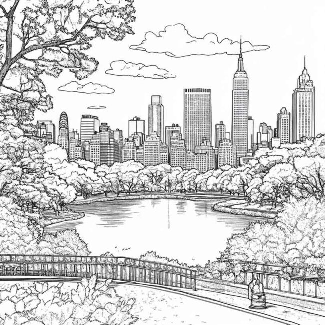 Desenhos de Central Park para Imprimir e Colorir 13