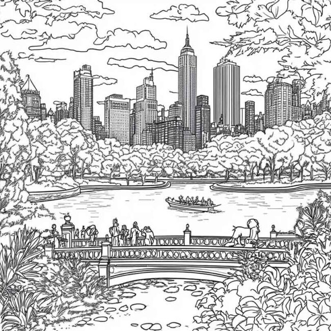 Desenhos de Central Park para Imprimir e Colorir 15