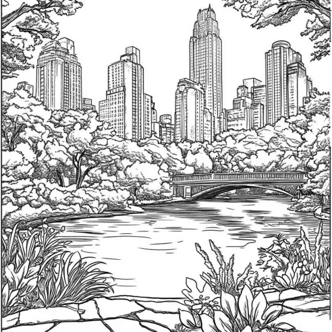 Desenhos de Central Park para Imprimir e Colorir 10