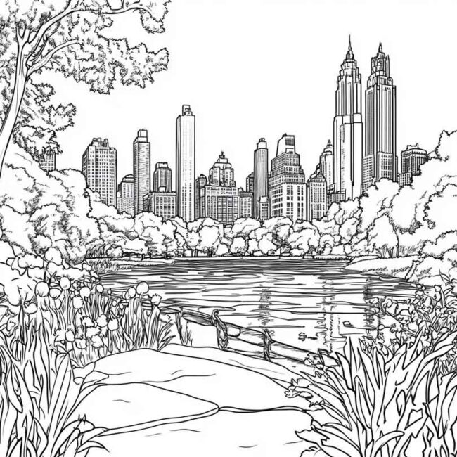 Desenhos de Central Park para Imprimir e Colorir 20