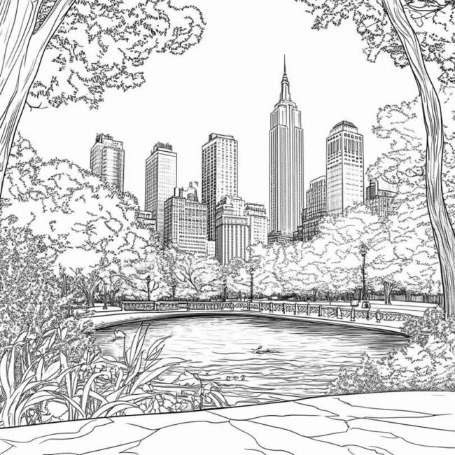Desenhos de Central Park para Imprimir e Colorir 6