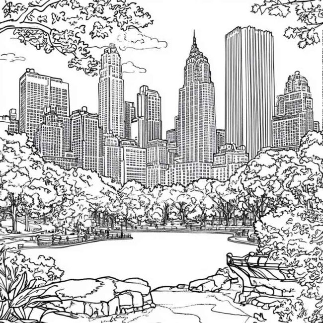 Desenhos de Central Park para Imprimir e Colorir 11