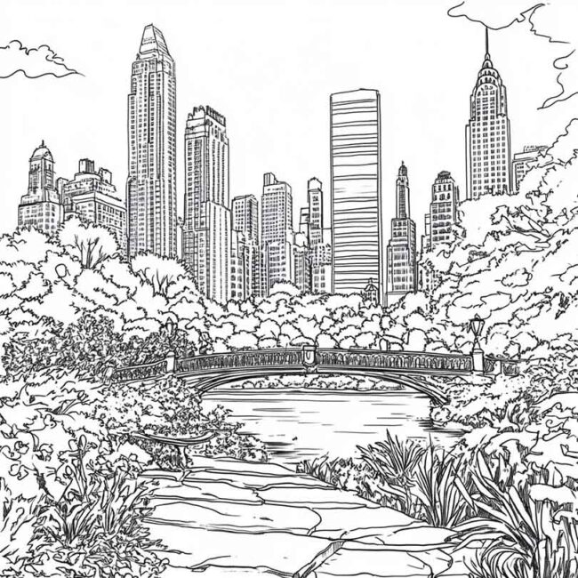 Desenhos de Central Park para Imprimir e Colorir 14