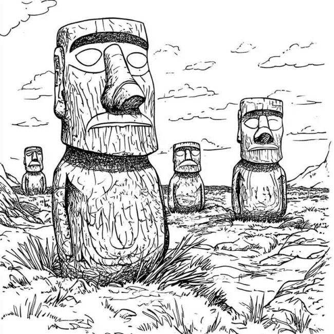 Desenhos da Ilha de Pascoa para Imprimir e Colorir 9 Desenhos da Ilha de Pascoa para Imprimir e Colorir 9