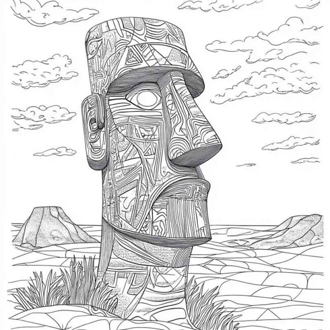 Desenhos da Ilha de Pascoa para Imprimir e Colorir 7 Desenhos da Ilha de Pascoa para Imprimir e Colorir 7