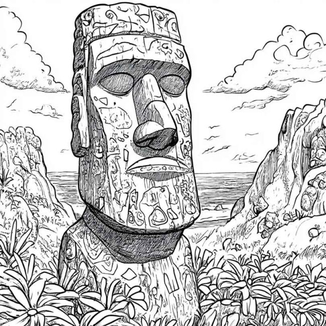 Desenhos da Ilha de Pascoa para Imprimir e Colorir 2 Desenhos da Ilha de Pascoa para Imprimir e Colorir 2