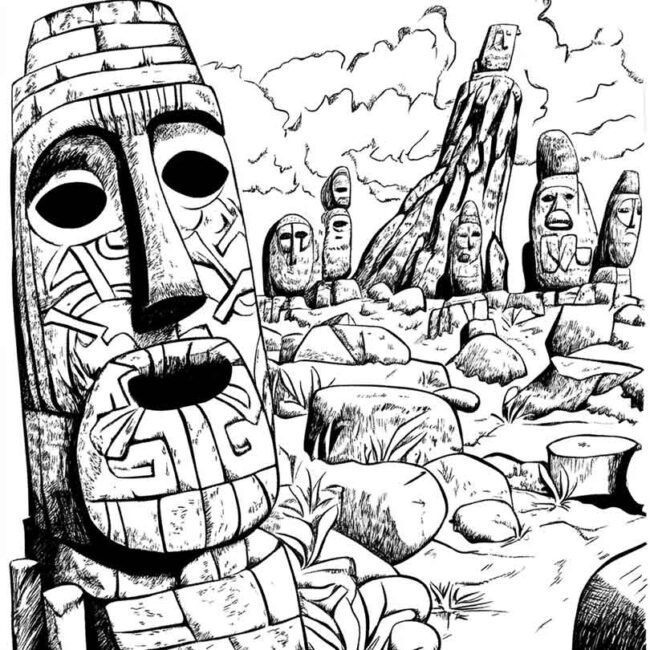 Desenhos da Ilha de Pascoa para Imprimir e Colorir 1 Desenhos da Ilha de Pascoa para Imprimir e Colorir 1