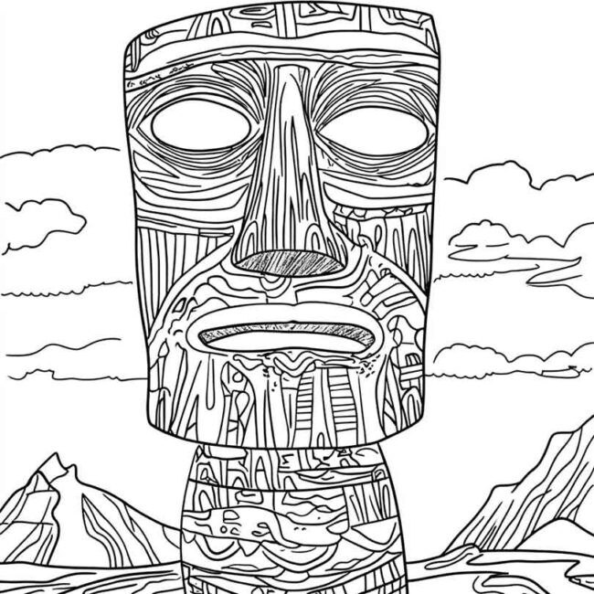Desenhos da Ilha de Pascoa para Imprimir e Colorir 16 Desenhos da Ilha de Pascoa para Imprimir e Colorir 16