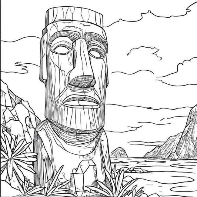 Desenhos da Ilha de Pascoa para Imprimir e Colorir 14 Desenhos da Ilha de Pascoa para Imprimir e Colorir 14