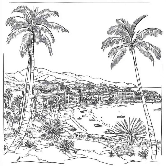 Desenhos da Acapulco para Imprimir e Colorir 23
