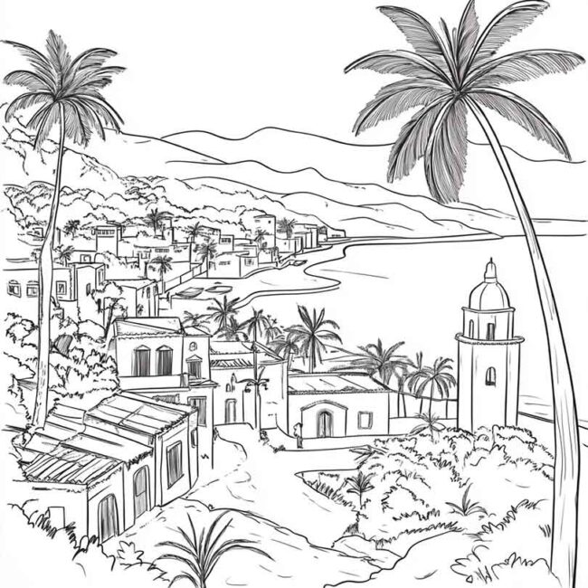 Desenhos da Acapulco para Imprimir e Colorir 1