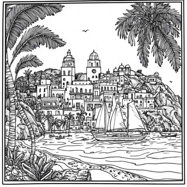 Desenhos da Acapulco para Imprimir e Colorir 12