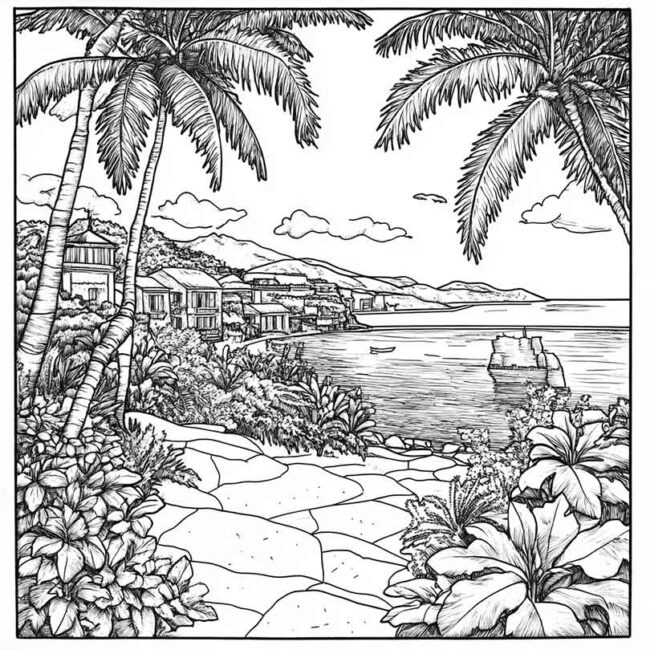 Desenhos da Acapulco para Imprimir e Colorir 13