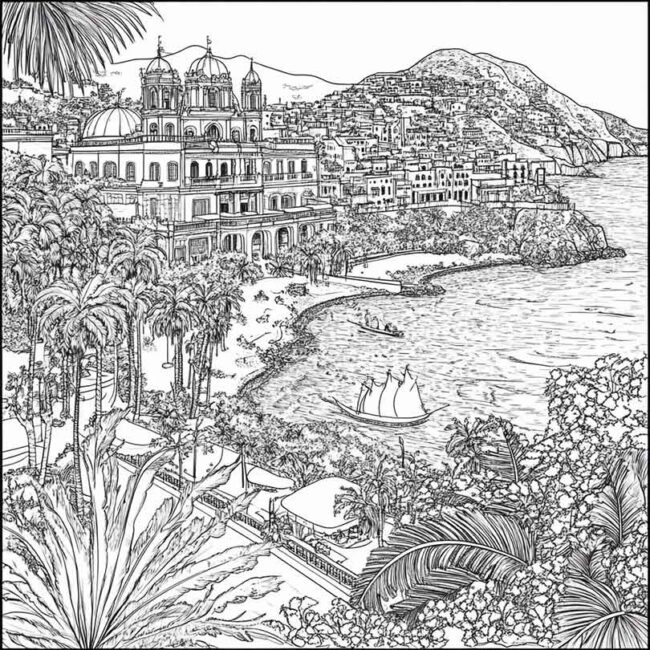 Desenhos da Acapulco para Imprimir e Colorir 2