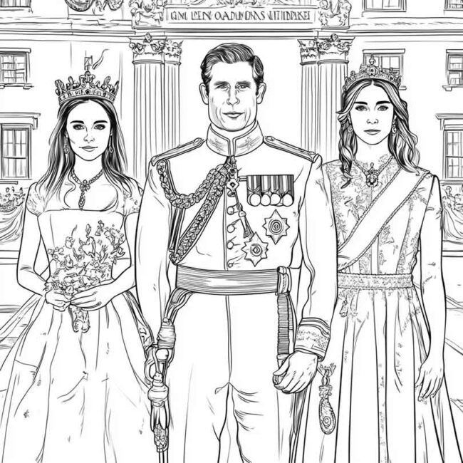 Desenhos da Familia Real Britanica para Imprimir e Colorir 9