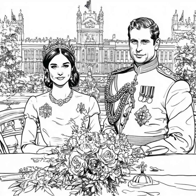 Desenhos da Familia Real Britanica para Imprimir e Colorir 4