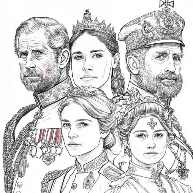 Desenhos da Familia Real Britanica para Imprimir e Colorir 2