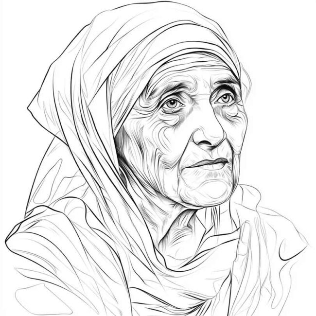 Desenhos da Madre Teresa de Calcuta para Imprimir e Colorir 9