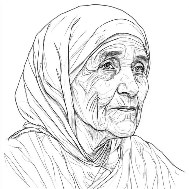 Desenhos da Madre Teresa de Calcuta para Imprimir e Colorir 16