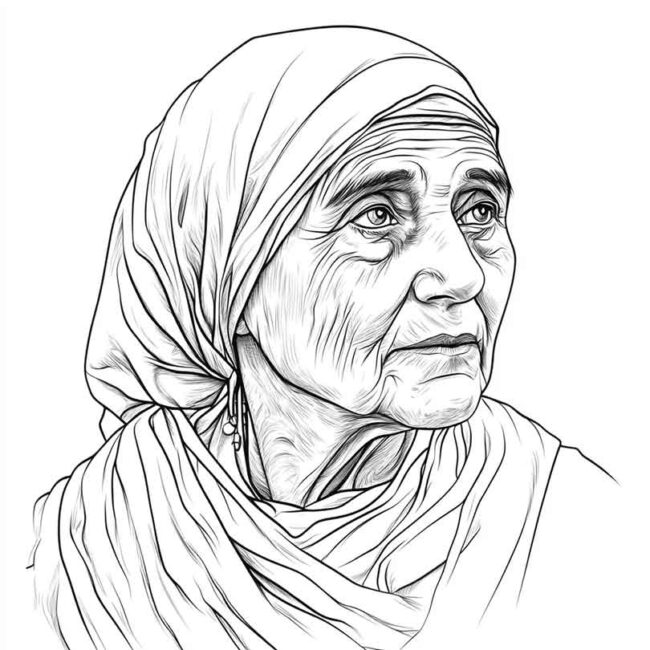 Desenhos da Madre Teresa de Calcuta para Imprimir e Colorir 13