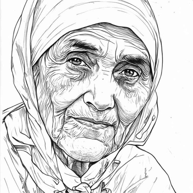 Desenhos da Madre Teresa de Calcuta para Imprimir e Colorir 2