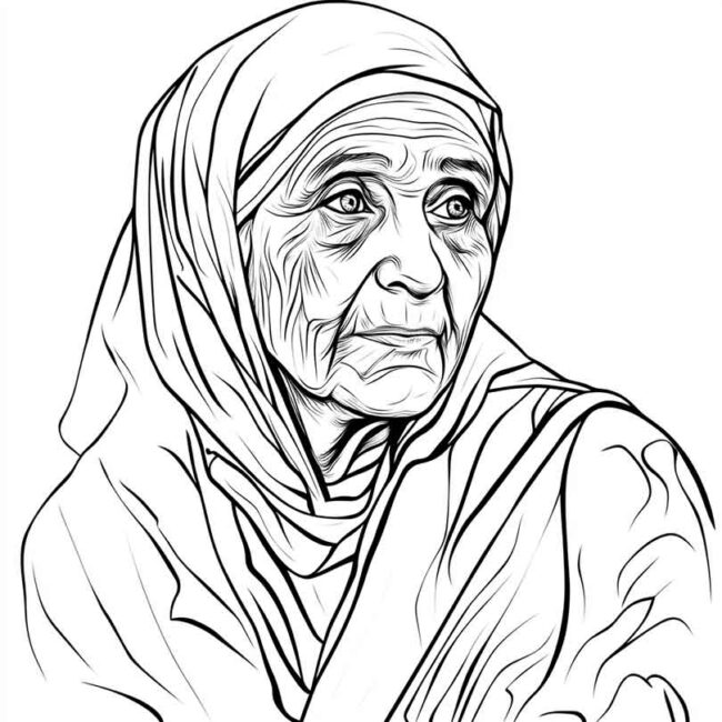 Desenhos da Madre Teresa de Calcuta para Imprimir e Colorir 27