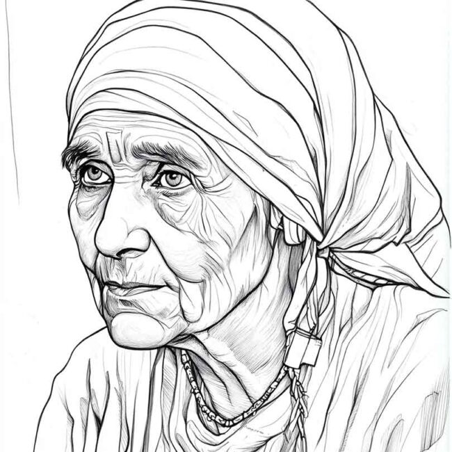 Desenhos da Madre Teresa de Calcuta para Imprimir e Colorir 6