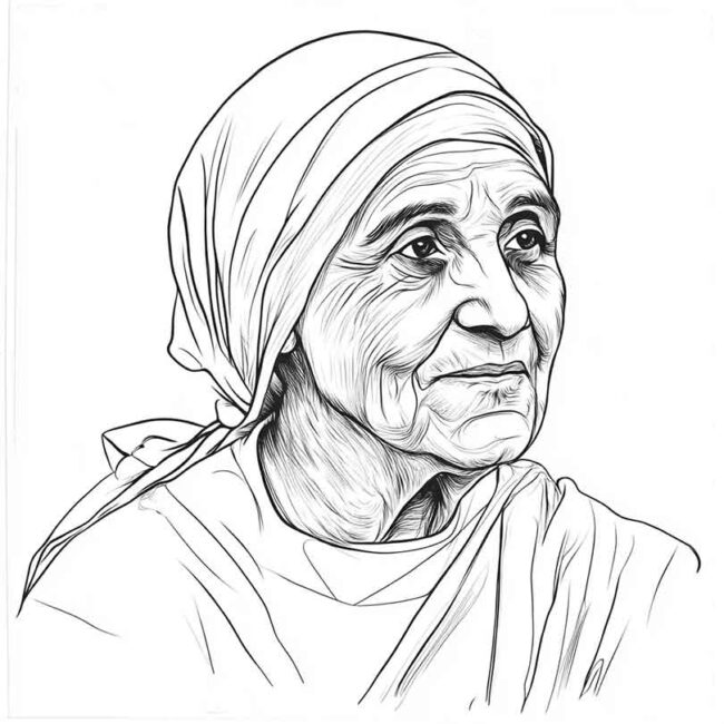 Desenhos da Madre Teresa de Calcuta para Imprimir e Colorir 12