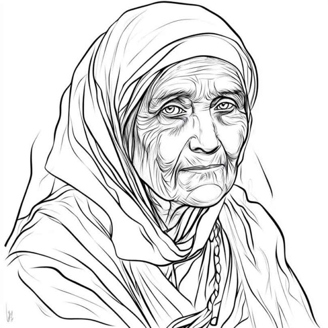 Desenhos da Madre Teresa de Calcuta para Imprimir e Colorir 18