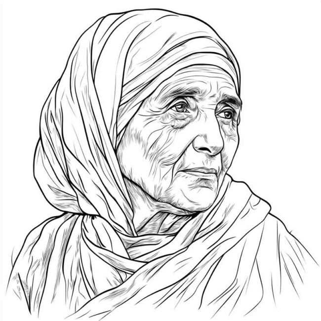 Desenhos da Madre Teresa de Calcuta para Imprimir e Colorir 15