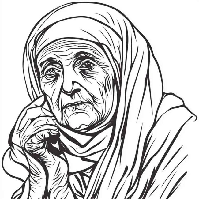 Desenhos da Madre Teresa de Calcuta para Imprimir e Colorir 19