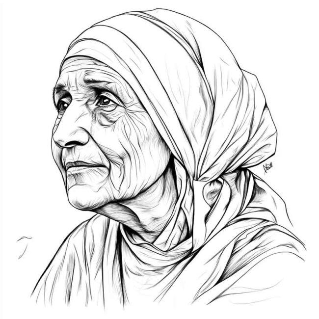 Desenhos da Madre Teresa de Calcuta para Imprimir e Colorir 14