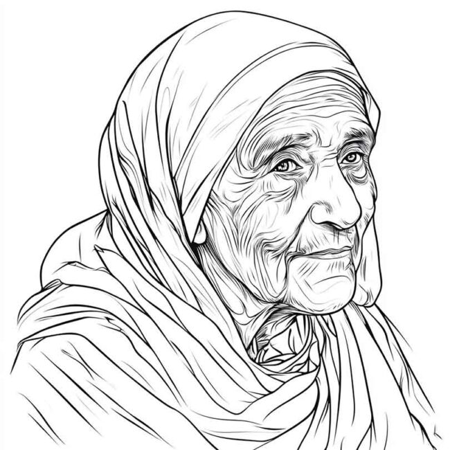 Desenhos da Madre Teresa de Calcuta para Imprimir e Colorir 21