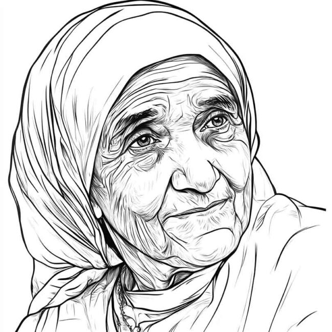 Desenhos da Madre Teresa de Calcuta para Imprimir e Colorir 8