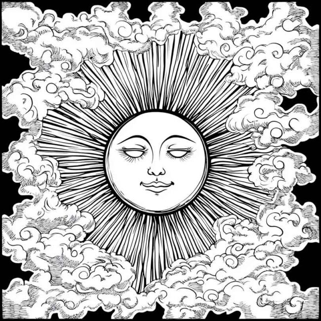Desenhos de Sol Nascente para Imprimir e Colorir 17