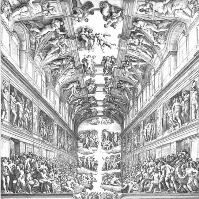 Desenhos de Capela Sistina para Imprimir e Colorir 4