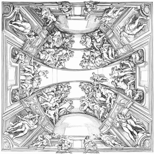 Desenhos de Capela Sistina para Imprimir e Colorir 20