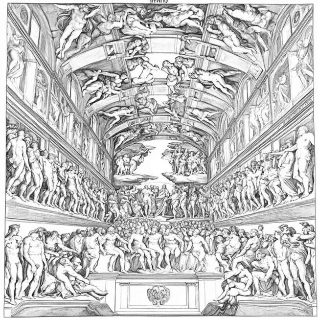 Desenhos de Capela Sistina para Imprimir e Colorir 16