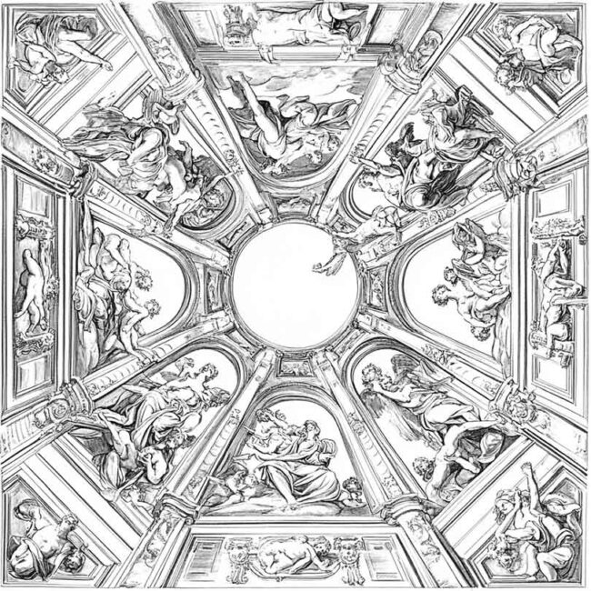 Desenhos de Capela Sistina para Imprimir e Colorir 7
