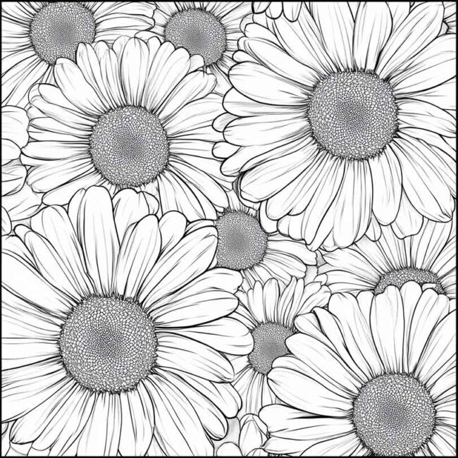 desenhos de gerberas para imprimir e colorir pintar png 3
