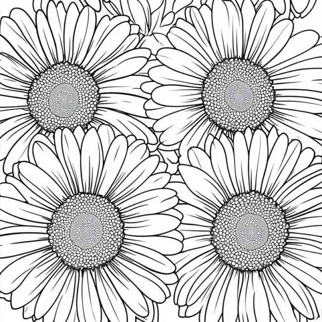 desenhos de gerberas para imprimir e colorir pintar png 25