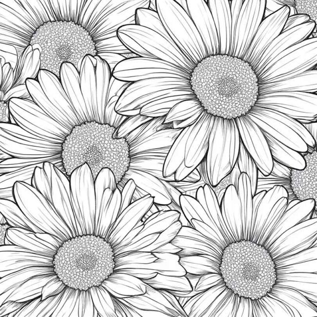 desenhos de gerberas para imprimir e colorir pintar png 30
